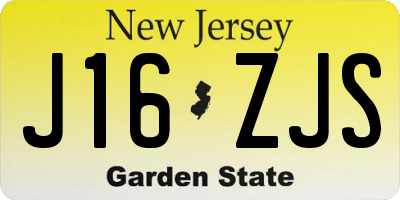NJ license plate J16ZJS