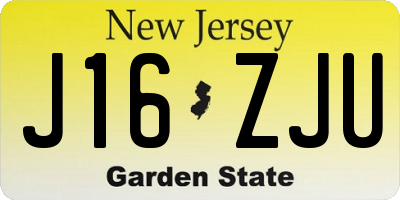 NJ license plate J16ZJU