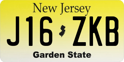 NJ license plate J16ZKB