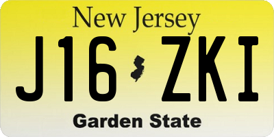 NJ license plate J16ZKI