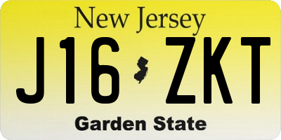 NJ license plate J16ZKT