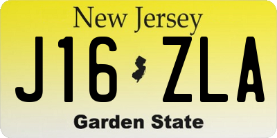 NJ license plate J16ZLA