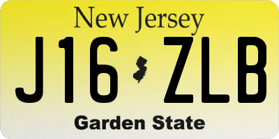 NJ license plate J16ZLB