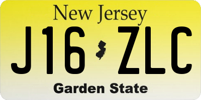 NJ license plate J16ZLC
