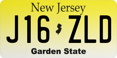 NJ license plate J16ZLD