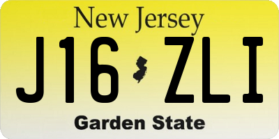 NJ license plate J16ZLI