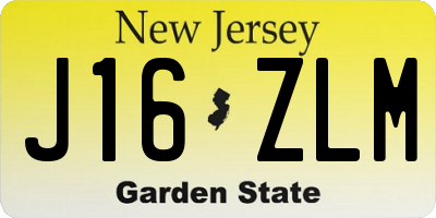 NJ license plate J16ZLM