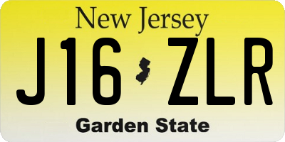 NJ license plate J16ZLR