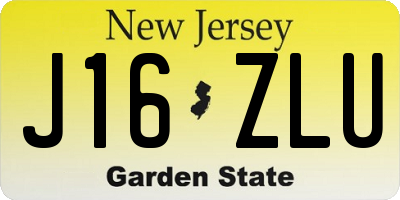 NJ license plate J16ZLU