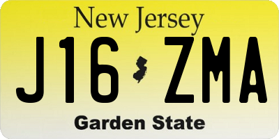 NJ license plate J16ZMA