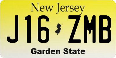 NJ license plate J16ZMB