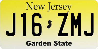 NJ license plate J16ZMJ