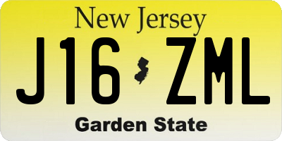 NJ license plate J16ZML
