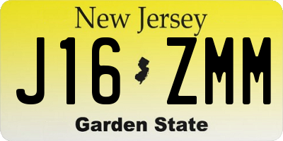 NJ license plate J16ZMM