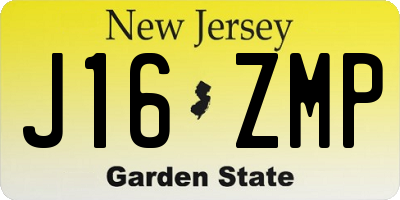 NJ license plate J16ZMP