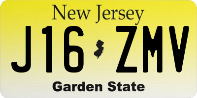 NJ license plate J16ZMV