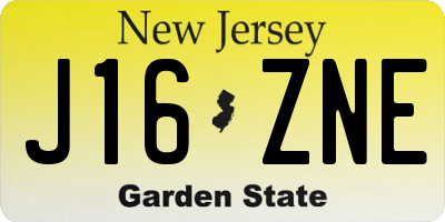 NJ license plate J16ZNE