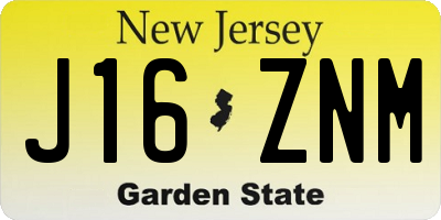 NJ license plate J16ZNM