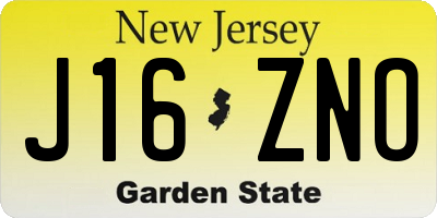 NJ license plate J16ZNO