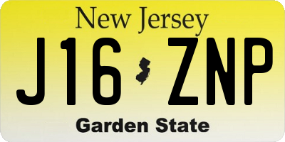 NJ license plate J16ZNP