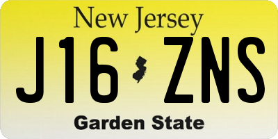 NJ license plate J16ZNS