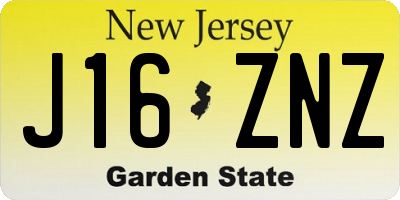 NJ license plate J16ZNZ