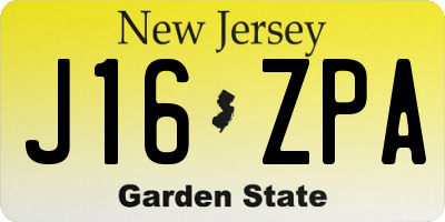 NJ license plate J16ZPA