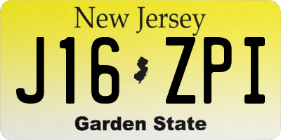 NJ license plate J16ZPI