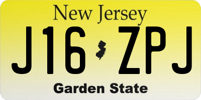 NJ license plate J16ZPJ