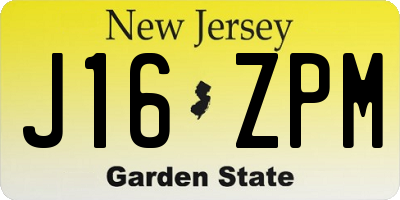 NJ license plate J16ZPM