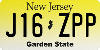 NJ license plate J16ZPP