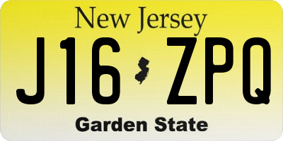 NJ license plate J16ZPQ