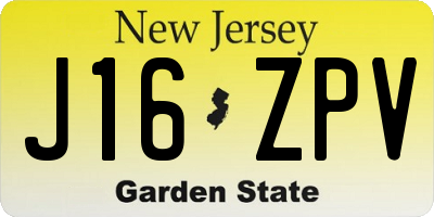NJ license plate J16ZPV