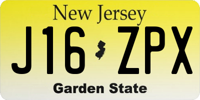 NJ license plate J16ZPX