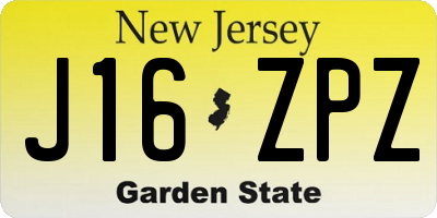 NJ license plate J16ZPZ