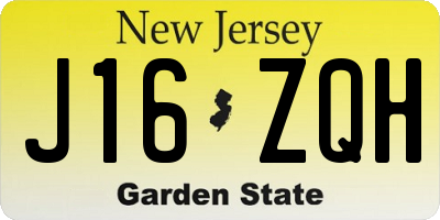 NJ license plate J16ZQH