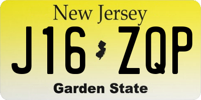 NJ license plate J16ZQP