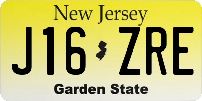 NJ license plate J16ZRE