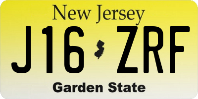 NJ license plate J16ZRF