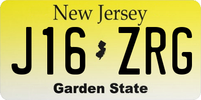 NJ license plate J16ZRG