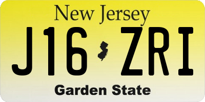NJ license plate J16ZRI