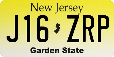 NJ license plate J16ZRP