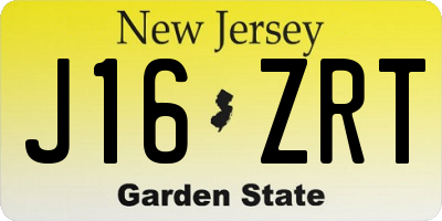 NJ license plate J16ZRT