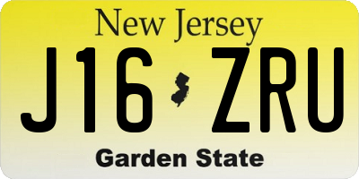 NJ license plate J16ZRU