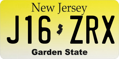 NJ license plate J16ZRX