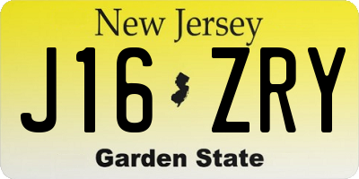 NJ license plate J16ZRY