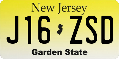 NJ license plate J16ZSD