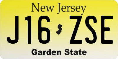 NJ license plate J16ZSE