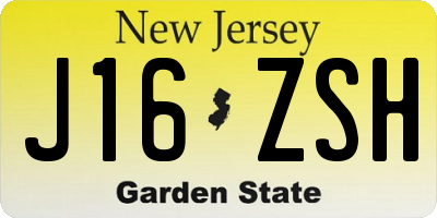 NJ license plate J16ZSH