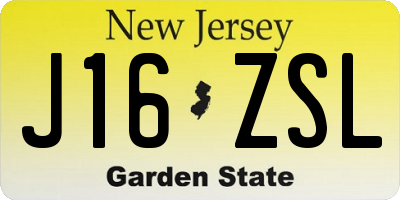 NJ license plate J16ZSL